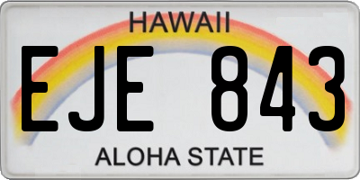 HI license plate EJE843