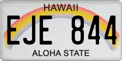HI license plate EJE844