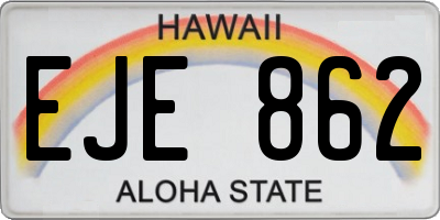 HI license plate EJE862