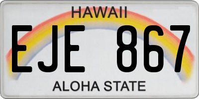 HI license plate EJE867