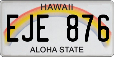 HI license plate EJE876