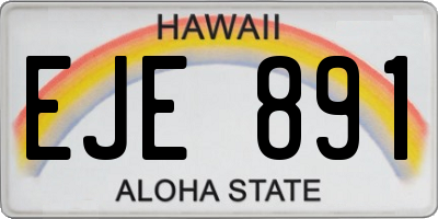 HI license plate EJE891