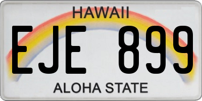 HI license plate EJE899