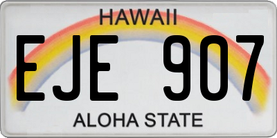 HI license plate EJE907