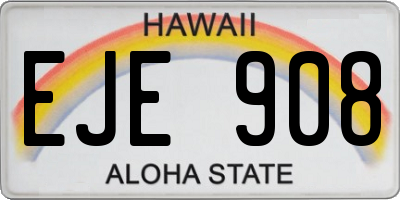 HI license plate EJE908