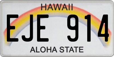 HI license plate EJE914