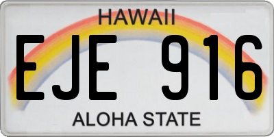 HI license plate EJE916