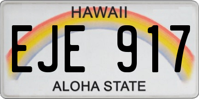 HI license plate EJE917