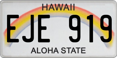 HI license plate EJE919