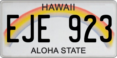 HI license plate EJE923