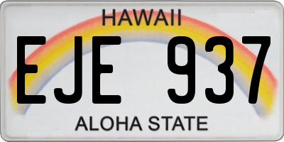 HI license plate EJE937