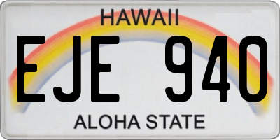 HI license plate EJE940