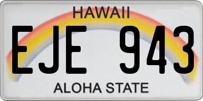 HI license plate EJE943