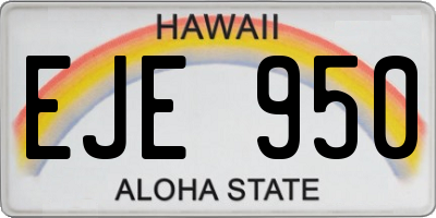 HI license plate EJE950