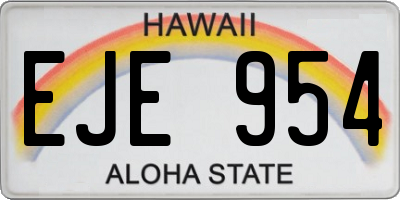 HI license plate EJE954