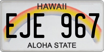 HI license plate EJE967