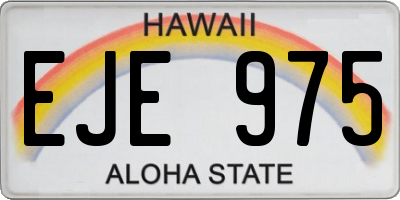 HI license plate EJE975