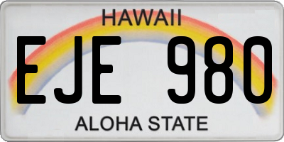 HI license plate EJE980