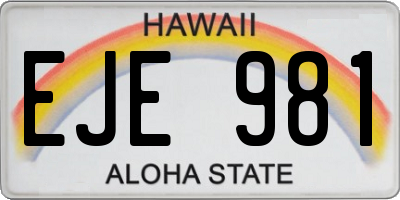 HI license plate EJE981