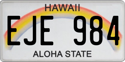 HI license plate EJE984