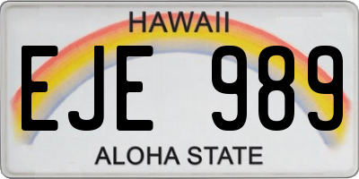 HI license plate EJE989