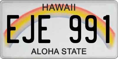 HI license plate EJE991