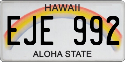 HI license plate EJE992