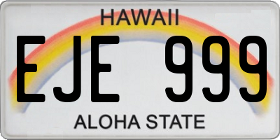 HI license plate EJE999