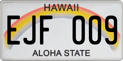 HI license plate EJF009