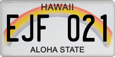HI license plate EJF021