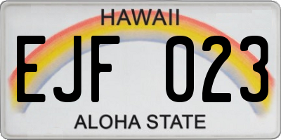 HI license plate EJF023