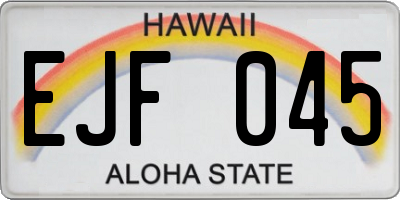 HI license plate EJF045
