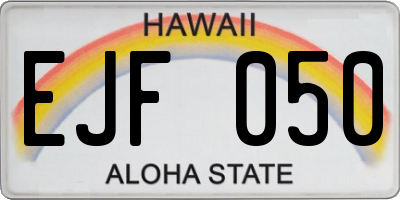 HI license plate EJF050