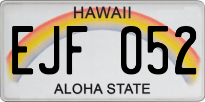 HI license plate EJF052