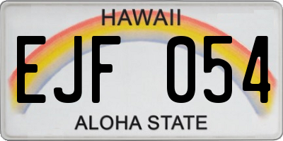 HI license plate EJF054