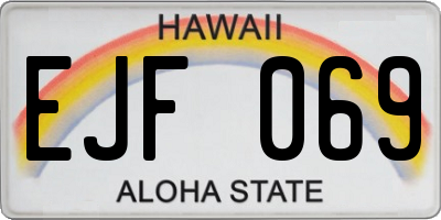 HI license plate EJF069
