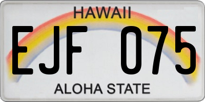 HI license plate EJF075
