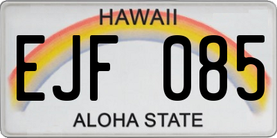 HI license plate EJF085