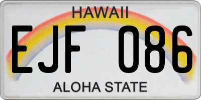 HI license plate EJF086