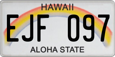 HI license plate EJF097