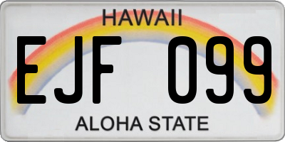 HI license plate EJF099