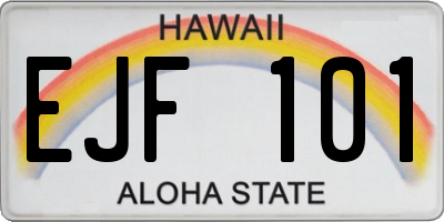 HI license plate EJF101