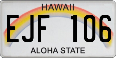 HI license plate EJF106