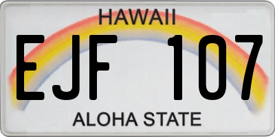 HI license plate EJF107