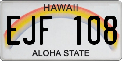 HI license plate EJF108