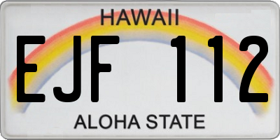 HI license plate EJF112