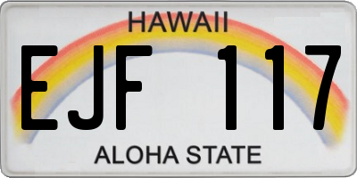HI license plate EJF117