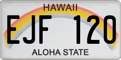 HI license plate EJF120