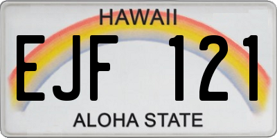 HI license plate EJF121