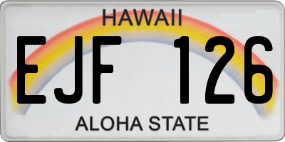 HI license plate EJF126